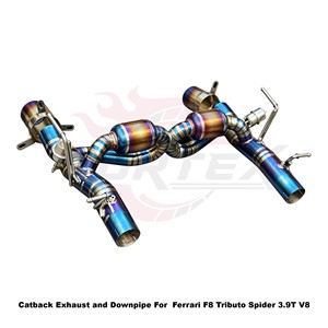 ระบบท่อไอเสียแบบเต็มระบบ Vortex Blue Titanium Valved พร้อมดาวน์ไปป์และแคทแบค สำหรับ Ferrari F8 Tributo Spider 3.9T V8 ชุดแต่งพร้อมแผ่นกันความร้อน - Product Image 5
