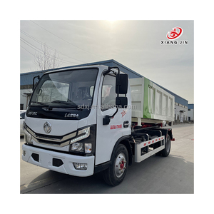 Euro 4 Used Dongfeng Tianjin 14CBM Roll Dumpster Hook Lift <strong>Garbage</strong> <strong>Trucks</strong> Diesel for Sanitation Construction Compactor Recycling - Product Image 2
