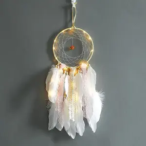 Toptan ev dekor duvar dekor rüya Catcher tüy pamuk alaşım yüzük duvar süslemeleri Dreamcatchers