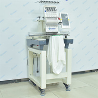 Machine à broder plate informatisée multifonctionnelle à tête unique, 12/15 aiguilles, haute vitesse, avec roulement, bon prix, vente chaude