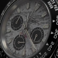 39mm Herren Modifizierte Quarz-Chronograph-Uhr mit Stahlgehäuse, Schwarzer Keramik-Lünette, Saphirglas, Passend für VK63 Uhrwerk, MOQ 1