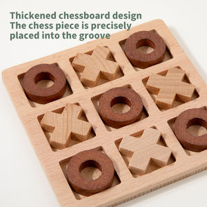 Jeu de société Tic Tac Toe en bois fait main, ensemble solide <span class=keywords><strong>pour</strong></span> deux joueurs, idéal <span class=keywords><strong>pour</strong></span> les fêtes, les activités de plein air, les adultes et les enfants, jeu éducatif amusant - Product Image 2
