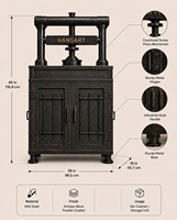 Meuble bar industriel vintage en métal avec double porte, étagères en bois, porte-bouteilles et rangement pour verres pour salon à domicile
