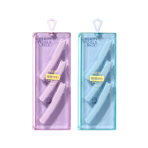 Rasoir à sourcils LMLTOP, lot de 3, en acier inoxydable ABS, pointe arrondie, rasoir pliable portable et protecteur pour femmes - Product Image 2