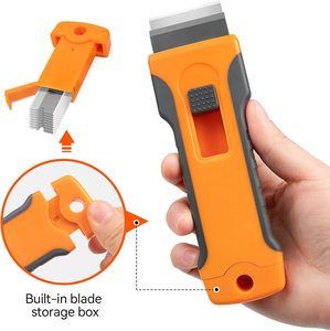 Glue Remover with Spare Blade Storage Box Plastic Razor Blade Glass Plastic Cleaning Scraper Tool for Sticker Removal - Product Image 2