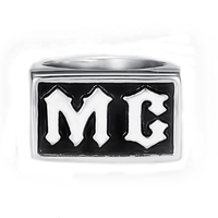 Vente en gros MC Bague pour homme Bijoux en acier inoxydable Bague de motard pour homme