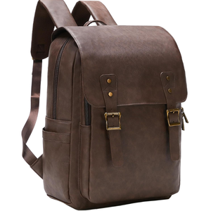 Sac à dos vintage en cuir véritable avec fermeture à loquet et bandoulière arquée, multifonctionnel, grande capacité 20-35L - Product Image 2