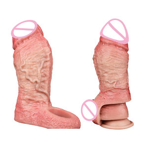 Nieuwe Gemakkelijk Verkrijgbare Heren Seksspeeltjes Zacht Siliconen Penisverlenger Vergroter Vloeibare Pomp Realistische <span class=keywords><strong>Dildo</strong></span> Haan Ring - Product Image 1