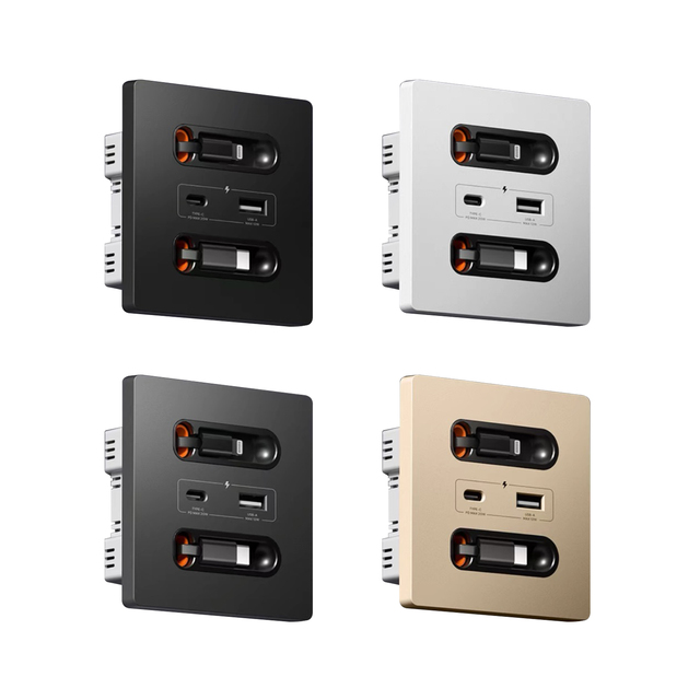 PD20W USB Wall Outlet With Charging Line Mobile Phone Charging Type-C Socket for Home Office Hotel