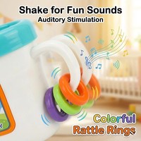 EPT Anneaux de préhension et hochets pour bébés et tout-petits, jouet sensoriel interactif pour tasse à jus, hochet pour bébé