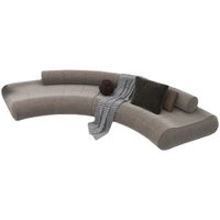 Canapé modulaire sectionnel en tissu bouclé gris de luxe, semi-courbé et moderne, ensemble convertible capitonné, pour appartement, maison, salon, design.