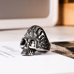 Skull Titanium Steel <b>Ring</b> Men's Index Finger Punk Style SA409 - Product Image 3