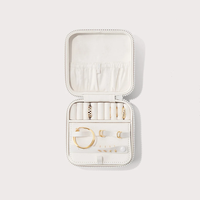 Boîte à bijoux de voyage blanche, petite, avec fermeture éclair, pour ranger les bagues, les boucles d'oreilles, les colliers, logo personnalisé, fabricant OEM ODM