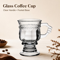 Tasse à café en verre avec anse pour Irish Coffee et Latte, idéale pour café, restaurant, bar, 134 ml et 231 ml