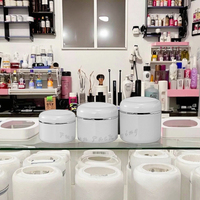 Fuyun 100g/200g/300g Pots cosmétiques en plastique PP blanc à bord argenté pour crème visage, crème contour des yeux, rouge à lèvres, mascara, soins de la peau, poudre libre