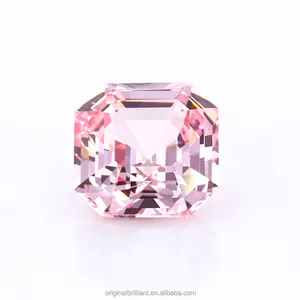 Starsgem ผลิตภัณฑ์ใหม่ซากุระสีชมพู Asscher Cut Lab ปลูกพลอยแซฟไฟร์อัญมณีหลวม