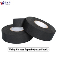 Ruban de harnais de fil en tissu PET noir automobile résistant à la chaleur avec adhésif acrylique longueur 25m pour une utilisation électrique de voiture