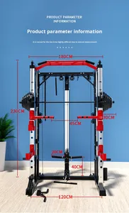 Smith Machine per Uso Domestico, Stazione Multifunzione in Metallo con Rack per Squat, Panca e Bilanciere, per Allenamento della Forza in Palestra - Product Image 6
