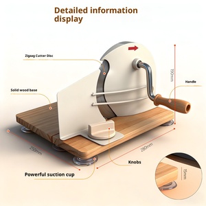 Cortadora de Pan Manual con Cuchilla Giratoria y Base de Madera, Grosor Ajustable, Máquina Comercial para Cortar Pan para Panadería - Product Image 3
