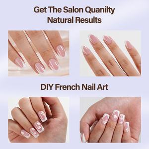150Pcs Deep French <span class=keywords><strong>Gel</strong></span> Nail Tips Doux Pré-formé Court Carré <span class=keywords><strong>Faux</strong></span> <span class=keywords><strong>Ongles</strong></span> Pas Besoin De Fichier <span class=keywords><strong>Ongles</strong></span> Artificiels - Product Image 5