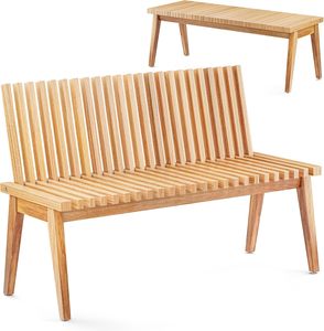 <strong>Wooden</strong> Outdoor Slat <strong>Bench</strong> 2 1 Convertible <strong>Bench</strong> Table Eco-Friendly Durable Solid Wood Construction for Park Patio <strong>Garden</strong> - Product Image 1