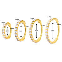Anneau segmenté en titane ASTM F136 avec pierre CZ pour piercing, anneau de nez, clicker pour mamelon, cartilage d'oreille, tragus, hélix, lèvre, bijoux de corps