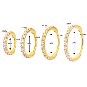 Anillo de Titanio ASTM F136 para <span class=keywords><strong>Piercing</strong></span>, <span class=keywords><strong>Aro</strong></span> Segmentado con Piedra CZ, Clicker para Nariz, Pezón, Cartílago de la Oreja, Tragus, Hélix, Labio, Joyería Corporal - Product Image 2