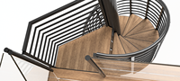 Prima Moderne Einfache Design-Wendeltreppe Moderne Innen-Holzstufen Spiralförmige Treppe Guter Preis zum Verkauf