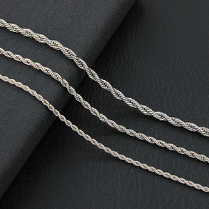 3mm/4mm/5mm 실버 골드 스테인리스 스틸 도금 로프 체인 목걸이 트렌디 남성 패션 목걸이 체인 도매 - Product Image 3