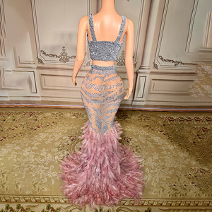 Novance Y5018 Prodotti di Grande Successo Abito da Ballo di Lusso con Strass e Piume Temperamento Fatato Abiti da Sera per Festa di Diploma - Product Image 3