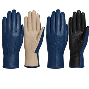Leather <b>Gloves</b> Wrist Length Breathable Eco-Friendly Fur Lined Plain Style Daily Use Four Seasons <b>Touchscreen</b> - Product Image 3