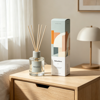 Diffuseur d'huiles essentielles parfumées Relaxlines, personnalisé, à étiquette privée, transparent, sans BPA, en verre, parfum longue durée