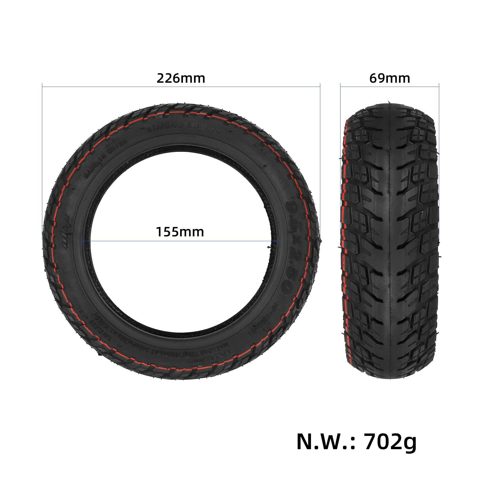 9.5*2.5  Ulip Self-Healing Tires