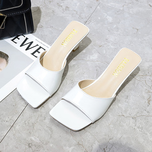 Nuove pantofole da donna con tacco in <span class=keywords><strong>vetro</strong></span> da donna con bocca quadrata <span class=keywords><strong>di</strong></span> pesce - Product Image 6
