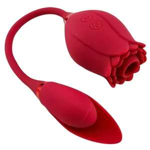 Flower Bud vibratore 2 in 1 Red Rose Dildo vibratore all'ingrosso succhiare Vagina clitoride massaggiatore g-spot giocattoli del sesso donne masturbatore