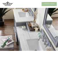 Goldtop Personnalisé Luxe Double Lavabo Salle De Bains Vanité Mur Monté Intelligent Miroir Armoire Style Traditionnel Debout Au Sol