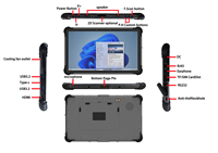 Tablette industrielle imperméable de I5-1235U du PC 13.3 GHz Intel de Tablette de fenêtres de 1.3 pouces