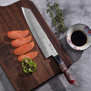 Couteau de <span class=keywords><strong>boucher</strong></span> en acier Damas de haute qualité de 9 pouces avec élément en cuivre, manche en résine et Staypak - Product Image 6