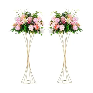 Gold Metal Tabletop Flower Stand Geometric Floral Centerpieces & Table Decorations Supplies For Wedding Table Decor