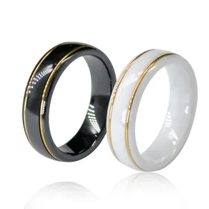 Venta caliente anillos de cerámica de acero inoxidable joyería de gama alta joyería personalizada