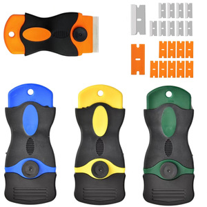 <b>Cleaning</b> Tool for Removing Labels Stickers Decals Paint Window Glass <b>Scraper</b> Tool Retractable Plastic Razor Blade <b>Scraper</b> - Product Image 1