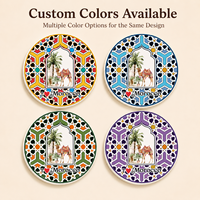 Sous-verre en céramique souvenir touristique du Maroc, style vintage marocain, rond, personnalisé, sur mesure, ODM, vente en gros