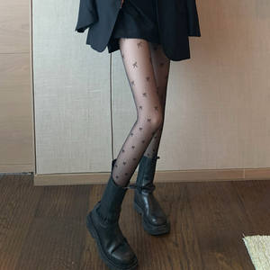 Velsatis 도매 패션 블랙 보우 매듭 인쇄 실크 바디 스타킹 여성 사용자 정의 디자인 팬티 스타킹 - Product Image 2