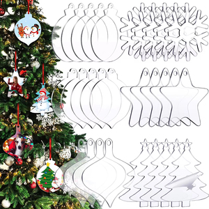 Tùy Chỉnh Acrylic Giáng Sinh Trang Trí Trống Cây Giáng Sinh Treo Mặt Dây Chuyền Sao Giáng Sinh Trang Trí Cho Xmas <span class=keywords><strong>DIY</strong></span> Thủ Công - Product Image 1