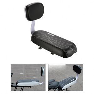Siège arrière de vélo VTT en cuir PU, coussin souple, siège de porte-bagages arrière, siège pour enfants avec dossier - Product Image 5