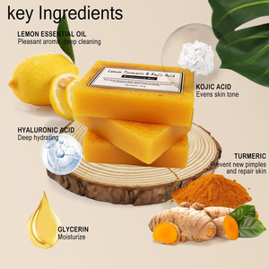 Savon Artisanal Artisanal à Froid aux Herbes Curcuma Citron Acide Kojique Miel <span class=keywords><strong>Lait</strong></span> pour Blanchiment <span class=keywords><strong>de</strong></span> la Peau Nettoyage Essentiel pour Tous Types <span class=keywords><strong>de</strong></span> Peau - Product Image 2