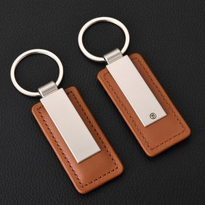 Customized Laser Logo Modern Rectangular Metal PU <b>Leather</b> <b>Keychain</b> Pendant with Customized Logo - Product Image 3
