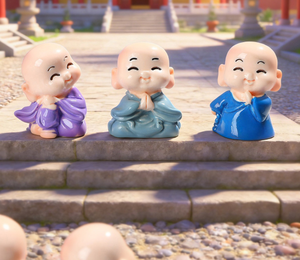 Mini Estatueta de Monge Bebê em Resina Kawaii, Estátuas de Buda para Meditação Zen, Ornamento para Mesa, Bonsai, Aquário e Jardim de Fadas, Atacado, DIY - Product Image 4
