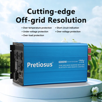 Pretiosus onduleur 6000 watts UPS 12V à 110V 220V Bluetooth et télécommande onduleur à onde sinusoïdale pure avec prix d'usine