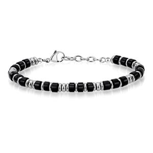 <span class=keywords><strong>Bracciale</strong></span> a Catena in Stile Bohémien alla Moda con Perle Piatte in Pietra Naturale e Acciaio Inossidabile, Regalo per Festival, <span class=keywords><strong>Bracciale</strong></span> in <span class=keywords><strong>Ossidiana</strong></span> - Product Image 5
